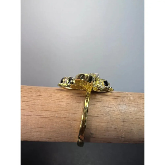 Bumblebee gold over sterling silver CZ ring size 9 - Picture 6 of 11